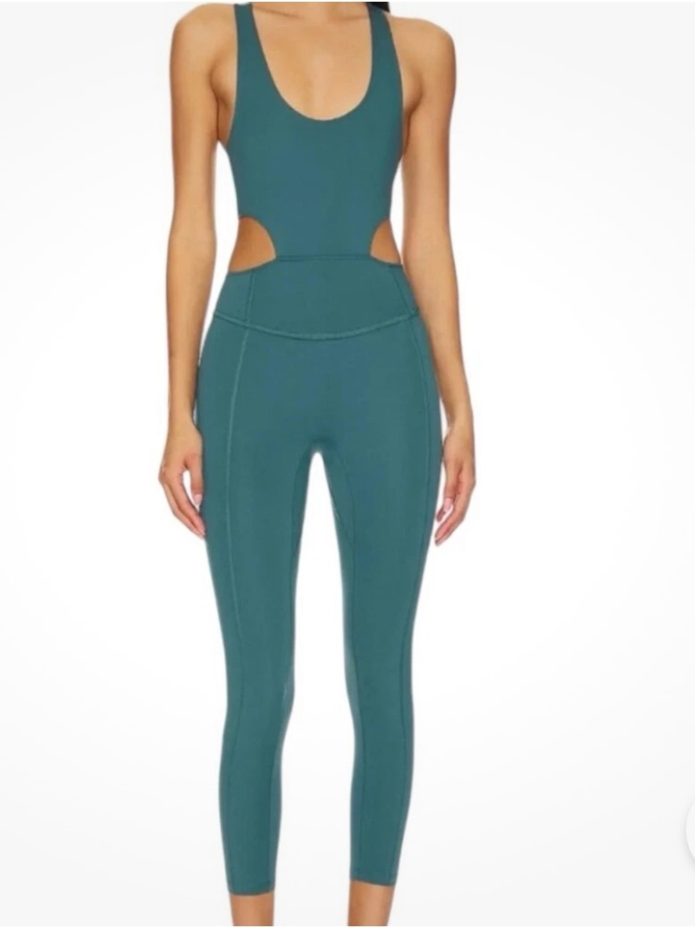 Free People Movement Back It Up One-piece Jumpsuit Pacific Green Size Medium - Picture 1 of 7